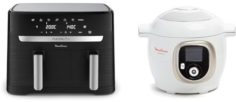 LOT Moulinex air fryer deux compartiments 8,3L, Dual essential inox, EZ901820 + Moulinex, Cookeo Multicuiseur intelligent 6L, 150 recettes intégrées CE85CA10