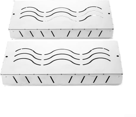 HpLive Set di 2 scatole per affumicatura in acciaio inox, per barbecue, trucioli di legno, 24,5 x 11,7 e 23 x 10 cm