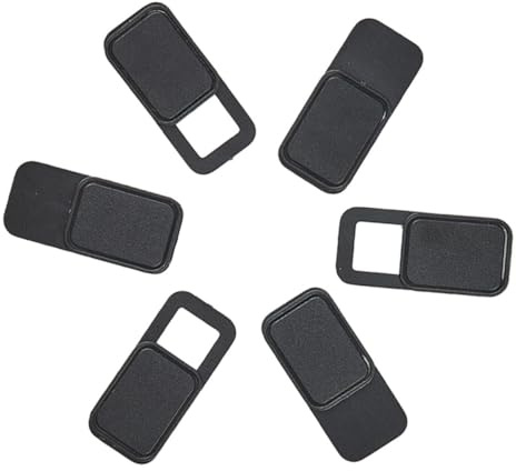 Operitacx Cache-Webcam Coulissant Ovale en Métal, Confidentialité, 6 Pièces | Webcam D’ordinateur Portable ou Tablette, Noir, Facile à Utiliser, Résistance à Chaleur, Tenue