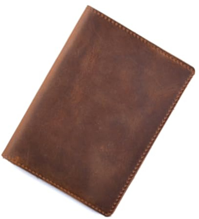 HINAYOSAN Tragbarer Kartenhalter aus Leder, Vintage-Reisebrieftasche mit Dokumentenaufbewahrung für Business & Alltag (Herren Damen), Visitenkartenetui aus Leder, braun