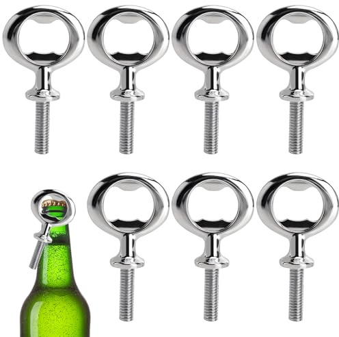 Abrebotellas de metal en bruto 4 piezas – Abrebotellas resistente, abridor de botellas de cerveza pesado, abrebotellas de metal con cómodo diseño de mango para cocina, bar, exterior y camping