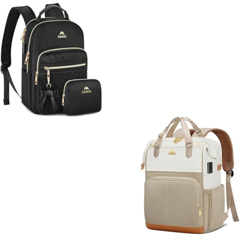 MATEIN Rucksack damen Klein, Elegant Rucksack Geldbeutel Set 2 in 1,Rucksack Damen Groß, Laptop Rucksack Damen 15.6 Zoll