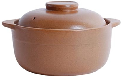 susiodeu Pentola di terracotta, pentola di terracotta, casseruola tradizionale fatta a mano, riso da 1,6 l, 0.8 l