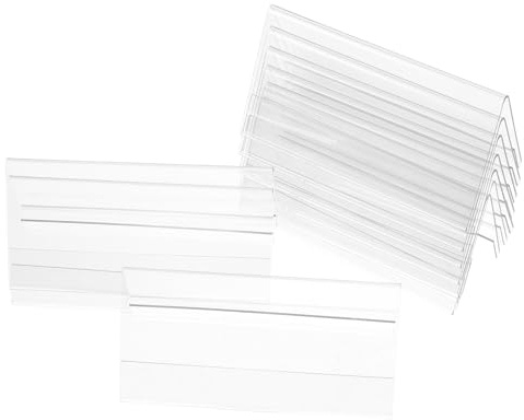 SUPVOX Lot de 10 Porte-Noms Transparents en Plastique Pet, Forme V, Double Face, 12x6 Cm, Plaques Nominatives Effaçables à Sec pour Bureau, Réunions, Événements et Affichage Polyvalent