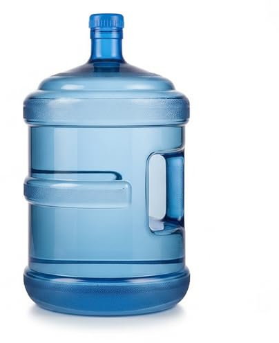 Jarra de agua de 5 galones, 1 paquete de jarra de agua de calidad alimentaria, botella reutilizable con doble tapa y asa, azul de 5 galones