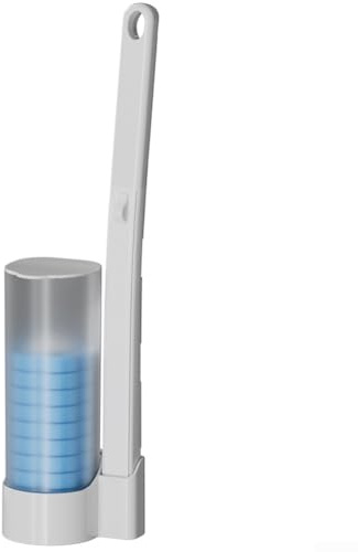 SiSinkal Toalettborste engångs påfyllningshuvud, multifunktionellt rengöringsverktyg för badrum WC-tillbehör, ergonomiskt grepp säkerställer grundlig rengöring, plast- och svampmaterial, 6-pack