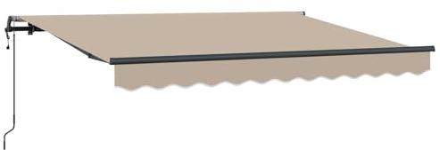 KPWENFBSL Toldo retráctil beige 250 x 200 cm, toldo con brazo articulado para terraza y jardín, protección solar con marco de aluminio, diseño moderno para exteriores
