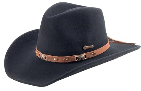 SCIPPIS Bandit Westernhut aus Wolle – Wasserabweisender Cowboyhut mit formbarer Drahtkrempe & Lederband – Unisex