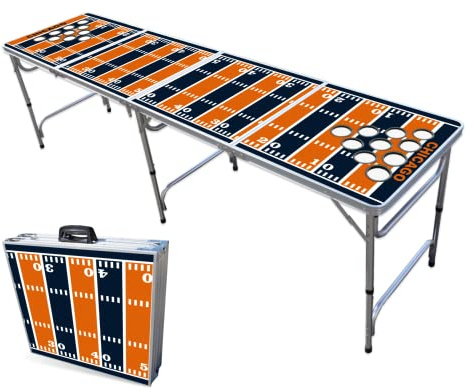 8-Foot Professional Beer Pong Table w/Cup Holes - Chicago Football Field