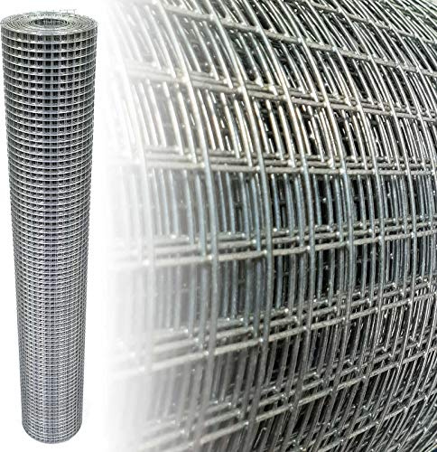 Volierendraht Verzinkt Maschenweite 12x12mm 4-Eck verzinkter Stahl Drahtgitter (5m, 1,4mm)