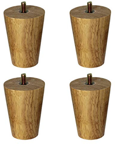Set of 4 Wooden Sofa Legs,Tapered Coffee Table Furniture Feet,Replacement for Cupboard Chair Closet TV Cabinet Couch Legs,with M8/M10 Threaded Rod(M10(10MM)15cm/5.91in)