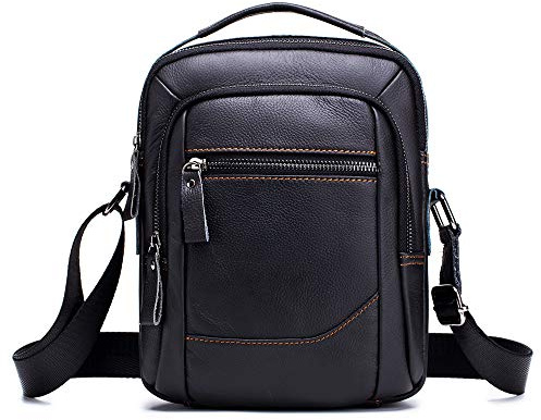 MANNUOSI Herren Schultertaschen business Freizeit Henkeltaschen echtleder vintage Handtaschen