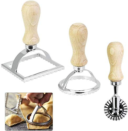 NC 3 Stück Ravioli Cutter Maultaschen Ausstecher Edelstahl Ravioli Ausstecher Set Ravioli Stamp unterschiedliche Ravioli Former