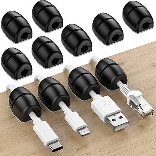 SOULWIT® 50 Stück Stark Selbstklebende Kabel-Management-Clips, Kabel-Organizer für TV, PC, Laptop, Ethernet Kabel, Desktop, Heim, Büro