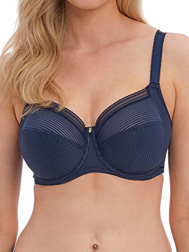Fantasie Women's Fusion Underwire Full Cup Side Support Bra Coverage, Sheer, Navy, 30DD