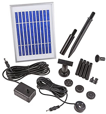 CLGarden kleine Solarpumpe mit Akku LED Beleuchtung Springbrunnen mini Pumpe für Miniteich Wasserspeier Frosch Solar Brunnen