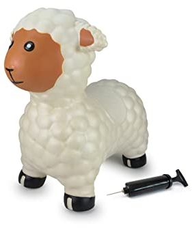 ATC Handels GmbH Hüpftier inkl. Pumpe aufblasbare Hüpftiere in verschiedenen Tiere, Hüpfspielzeug, In- und Outdoor Gleichgewichtstraining bis 50 Kg Schaf
