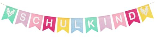 COLOFALLA Schulkind Girlande Einschulung Deko Schulanfang Einschulung Schuleinführung Banner 2025 Bunt Pastell Dekoration für Junge Mädchen Klassenzimmer Party (Schwalbenschwanz)