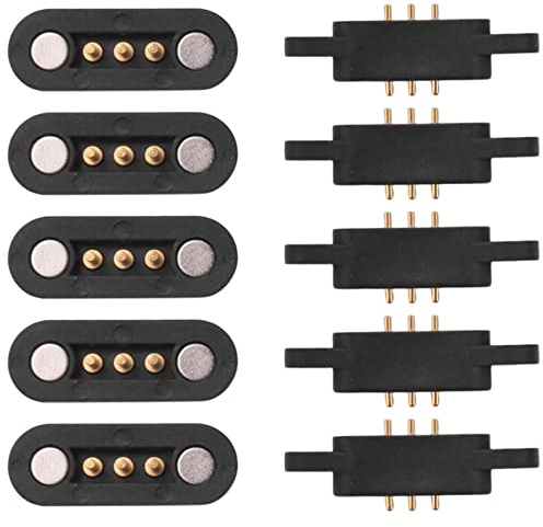 Liseng 5 par äderbelastade magnetiska Pogo-stiftanslutning 3 positioner magneter rutnät må 2,3 mm genomföringshål män kvinnlig sond