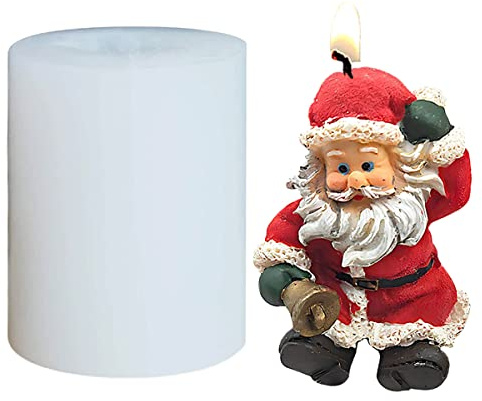 3D Weihnachtsmann Silikonform für Kerzen Weihnachten – Detailreiche Kerzenformen zum Gießen einzigartiger Santa Claus Figuren | 3D Weihnachts Kerzenform für DIY Deko, Seife & Schokolade (B)