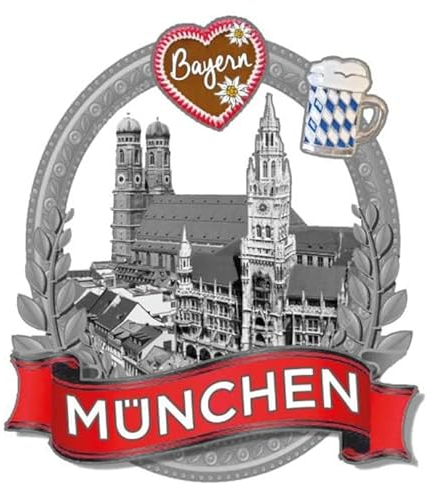München Herz Bier Marienplatz Germany Metall Magnet Souvenir Deutschland