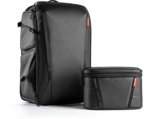 PGYTECH OneMo 2 Camera Backpack 35-45L with Shoulder Bag, Waterproof Professional Backpack for Photographers, Compatible with Sony/Canon/Nikon/DSLR/DJI Mini 3 Pro/AVATA/Mavic 3/FPV/Laptop, Black
