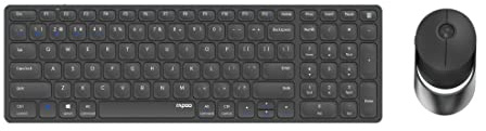 Rapoo Kabelloses Multi-Mode-Deskset 9750M Dunkelgrau QWERTZ Tastatur 1.600 dpi Kabellos Optisch 5 Tasten Bluetooth