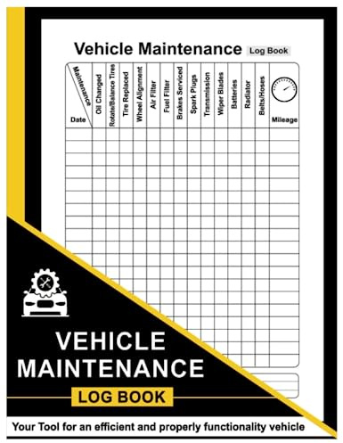 Vehicle Maintenance Log Book: Car Maintenance Log Book, Automotive Service Record for Cars, Trucks & Motorcycles, Auto Expense Diary - 8.5 x 11 100+ Pages