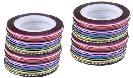 FRCOLOR 60rolls Colors French Manicure Stickers Nail Art Striping Tape Line Self-Adhesive Nail Decorations for Art Accessories