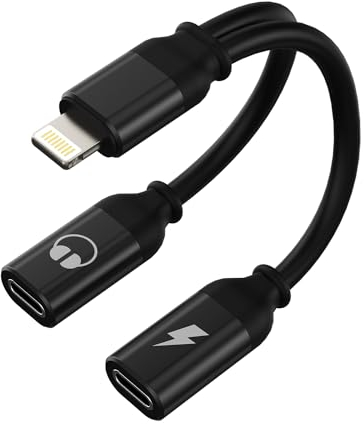 Lightning Jack Cuffie Accessori per Apple Iphone 14 13 12 11 Pro Max 7 8 Plus X SE XS XR per iPad Air Cavo Aux Caricatore Auricolari Adattatore Cuffiette Spinotto Sdoppiatore Rapida Ricarica Headphone