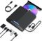 Zingle 7 in1 External CD DVD Drive, USB 3.0 Type A & C,Portable CD/DVD RW ROM Burner Rewriter with SD TF & 4 USB Ports,Gaming,Music,Slim Optical DVD Player for Laptop Macbook Pro Air PC iMac Windows