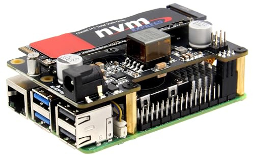 Geekworm X1012 PCIe to M.2 NVMe SSD HAT Support PoE for Raspberry Pi 5 | PoE Power Input (802.3af/at), 37–57V DC Input Compatibility, 5V / 5A High-Current Output, PCIe 2.0 / 3.0 High-Speed Support