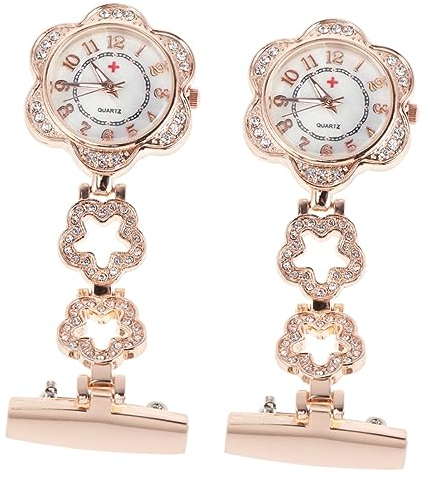 WRITWAA 2St Arztuhr aus Ansteckuhr Krankenschwester Tasche Schwesternuhren für Damen Krankenschwestern schauen zu Rose taschenuhr Medical Watch Damenuhren Krankenschwester Uhr