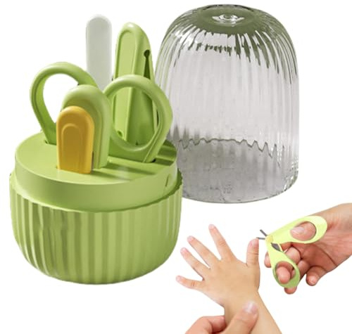 Tagliaunghie sicuro per set di tagliaunghie per | Set di cura delle unghie per bambini 4 in 1 | Strumenti per la cura della pedicure, kit per unghie per bambini, strumenti per la toelettatura sicuri