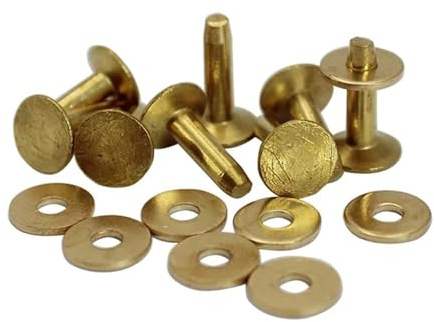 Wshao store Leder Messing/Kupfer Nieten Und Grate 9mm 10mm 11mm 12mm(10x3.3x12mm 100sets)