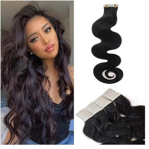 Extensions,Original Haarverlängerung, Wellige, doppelseitige, durchscheinende Haar-Tape-Extensions. Wellige Haar-Tape-Extensions, Echthaar-Tape-Haarverlängerung(30 inches)