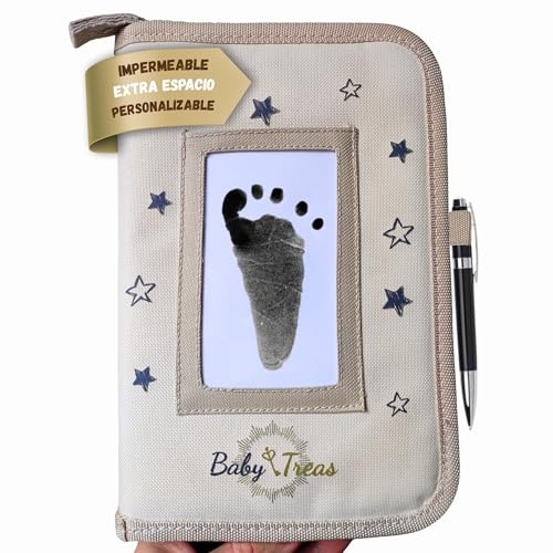 Portadocumentos bebé | Carpeta documentos bebé impermeable, personalizable, soporte bolígrafo y bolsillo transparente | Ideal para embarazo, hospital y viajes | Regalo perfecto para padres primerizos