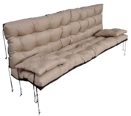 nana shop Coussin imperméable pour balançoire de Jardin de 180 cm, Coussin pour balancelle, Coussin de Jardin, Coussin de Banc (Beige)
