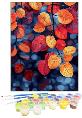Malen Nach Zahlen Erwachsene Landschaft, Paint by Numbers Pflanze DIY mit Pinseln und Acrylfarben Handgemalt öLgemäLde Leinwand für Kreative Heimdekoration Geschenke Frauen, Ohne Rahmen 50 x 70cm FI-2