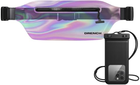 Drench wasserdichte Bauchtasche, schillernd, tauchfähig, für Schwimmen, Schnorcheln, Kajakfahren, wasserdichte Handyhülle, Unterwasser-Handyhalterung, Reise-Strand-Trockentasche, Hüfttasche
