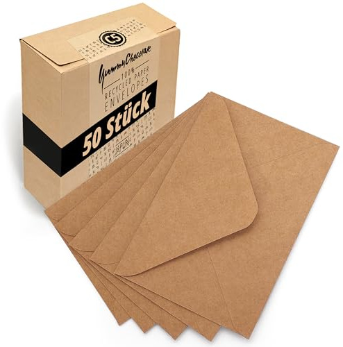 Japun - Buste (50 pezzi) - formato C5, 220 x 156 mm, carta kraft marrone