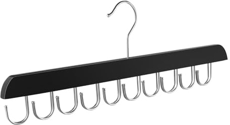 KONTONTY Solid Wood Hook over Door Organizer Hanger Hook for Closet Space Saving Belt Organizer Tie Holder Scarf Holder