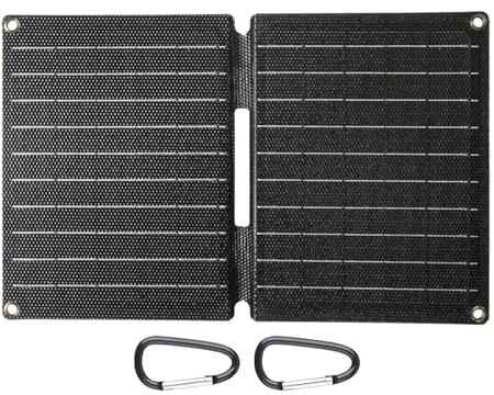 Ruwshuuk Chargeur Solaire Panneau - Panneau Solaire Pliable - Chargeur de Station Générateur pour Randonnée Survie Téléphone Camping Sac à Dos