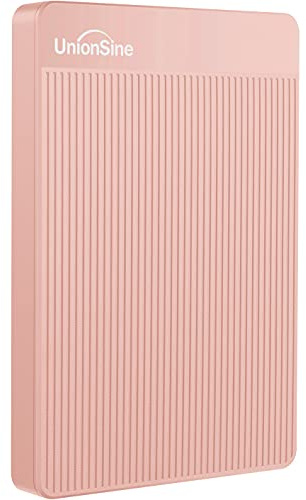UnionSine Disque dur externe portable ultra fin USB 3.0 pour PC, Mac, ordinateur portable, PS4, Xbox One, Xbox 360 Rose 500 Go