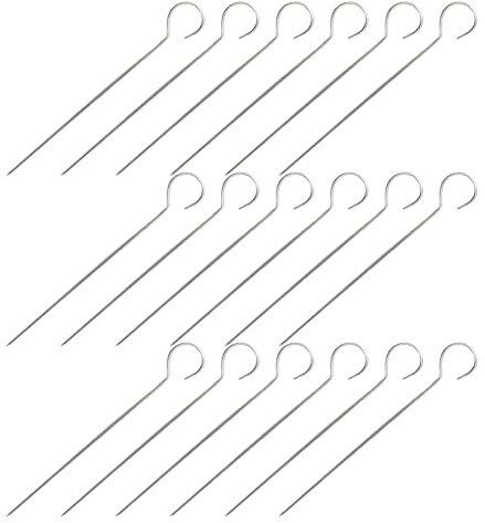 Hemobllo Brochettes à Kebab en Acier Inoxydable 50 Pcs 25X15 CM Queue D’Oie pour Barbecue Cuisson au Four et Friteuse à Air Brochettes Métalliques Antidérapantes pour Viandes et Légumes