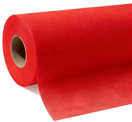HiBeauty PRO Tischdeckenrolle Einweg, Rot, 1.1x25m (50g/m²)