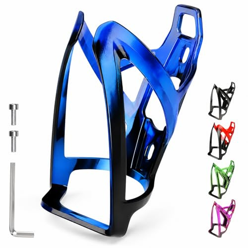 Fancysky portabidones Bicicleta, 36g Ligero portabotellas Bici|5 Colores con 2 Tornillos + 1 Llave, Soporte Botella Bicicleta para MTB, Carretera y Gravel (Negro y Azul) | 2 tornillos + 1 llave inglesa para bicicleta de montaña, bicicleta de carretera y gravelbike