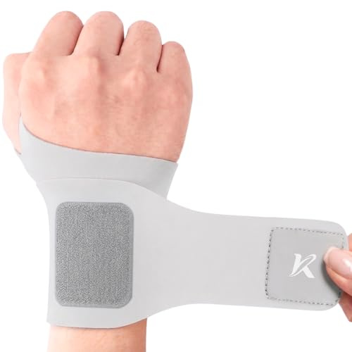 kichicho Atmungsaktive dünne Handgelenk Bandagen, leichte Handgelenkstütze Handbandage für Sehnenscheidenentzündung, kühle Handgelenkbandage rechts & links für Sport, Hausarbeit und Sommer (Grau)