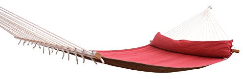 MacaMex California Doppelstabhängematte Gefüttert Rot Braun