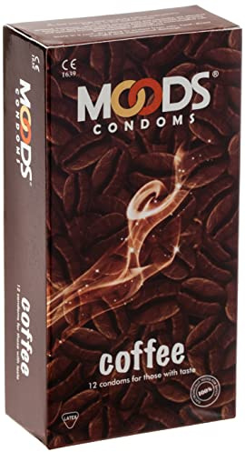 MOODS Coffee Condoms - 12 Kondome mit Kaffee-Aroma, Geschenk-Idee für Männer und Kaffee-Liebhaber(innen)